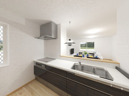 [完成予想パース]キッチン